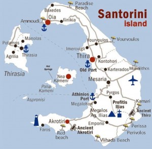 Santorini Island Information Divine Weddings Santorini Wedding   Santorini Weddings Map 300x294 